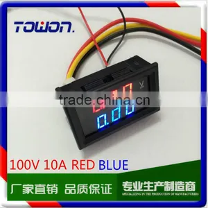 Dual LED Digital DC100V 10A Voltmeter Ammeter Voltage Amps Meter Power DC4.5~30V thumbnail-1