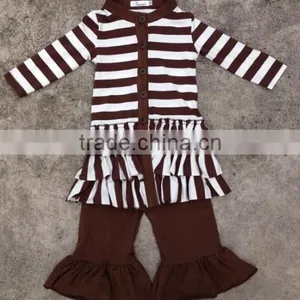 Classic Design Cute Baby Girl Cotton Cardigan 100% Cotton Kids Long Sleeve Cardigan With Triple Ruffle thumbnail-2
