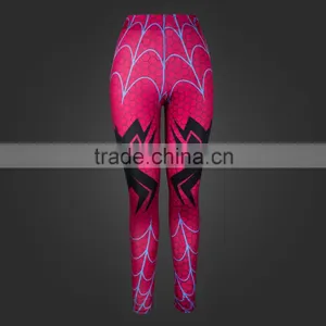 Woman Body Fitted Leggings / Tights Full Sublimated With Spiderman Webbing Design thumbnail-1