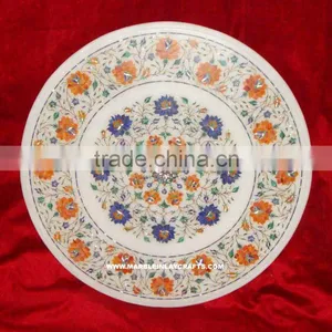 Micro Mosaic Marble Inlay Pietra Dura Coffee Table Top thumbnail-1