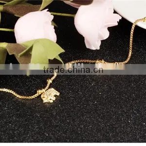 2016 Latest Style Stainless Steel Elephant Hair Gold Anklet thumbnail-4