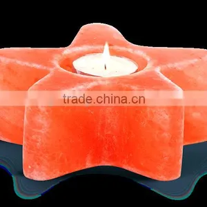 Star Shape Geometrical Himalayan Salt Tea Light Candle Holder (1 Hole ) thumbnail-1