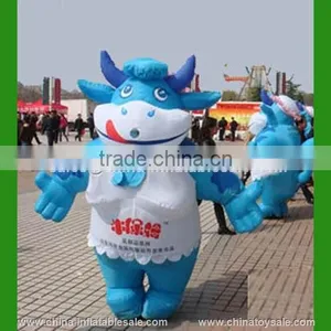 Factory Direct Sales Moving Inflatable Characters, Waking Cartoon Inflatable Cow Mascot Costume thumbnail-1