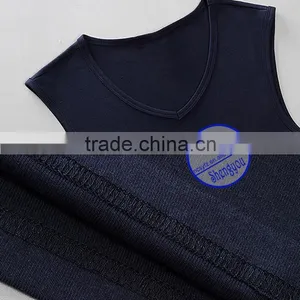 Custom Wholesale 100% Cotton Sports V-neck Tank Top Men thumbnail-6