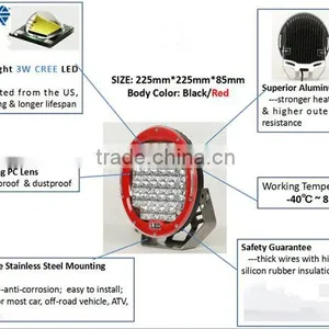 96w LED Driving Worklight 9'' 96w LED Work Light Super Bright 96w ATV SUV 4x4 l Led off Road Driving Lights Led Work Light thumbnail-5