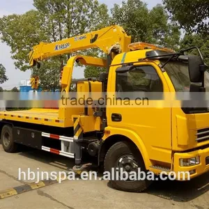 Multi-fuction Made in China Flatbed Tow Truck With Crane 4 Ton for Sale thumbnail-1