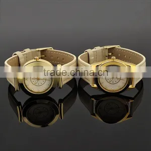Fashion Jewelry 2016 White Leather Couple Electronic Watch thumbnail-4