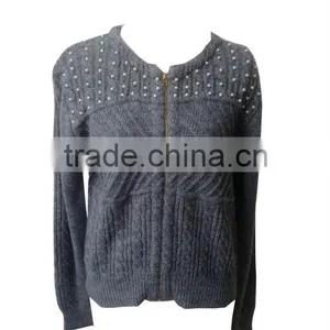 2014-2015 New Design Cardigan Sweater With the Bead Embellishment for Lady thumbnail-1