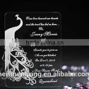 Peacock Clear Exquisite Acrylic Wedding Invitation thumbnail-1