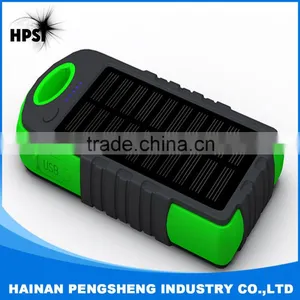 Portable Solar Smart Power Bank 8000mAh for Iphone and Android With Camping Light thumbnail-1