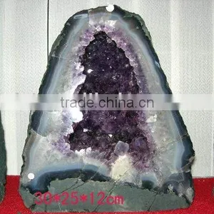 Natural Rock Amythest Geode thumbnail-1