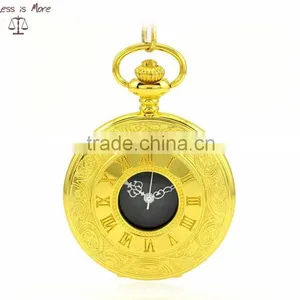 Fashion Retro Roman Gold Necklace Watch Pocket Watch Gold Plated thumbnail-1