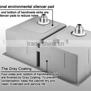 Kitchen Equipments for Restaurant Stainless Steel Undermount Double Handmade Kitchen Sink thumbnail-4