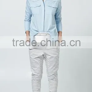 Stripe Print Pants Office Pants Casual Pants thumbnail-1