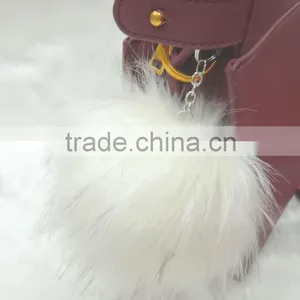 Good Quality White Rabbit Fur Keyring for Gift thumbnail-1