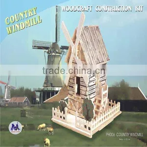 Wooden Handmade Toy In A Model Of Country Windmill thumbnail-1