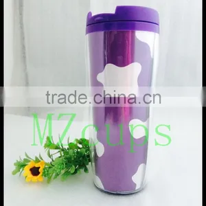 350ml Promotion Double Wall Plastic Mug With Colorful Paper Insert thumbnail-3