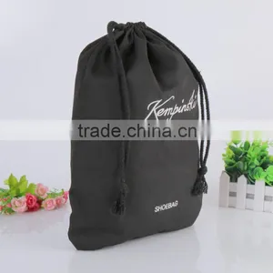Shoe Bag Black Cotton Drawstring Bag thumbnail-2