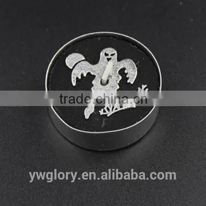 Black and Sliver Glitter Halloween Tea Light, Halloween Spider Light, Witch and Ghost Tea Light thumbnail-5