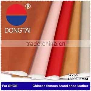 0.6mm Soft Embossed pu Leather/wholesale 2015 100% High Quality Synthetic pu Leather/With 20 Years Expenience Shoes Leather thumbnail-1