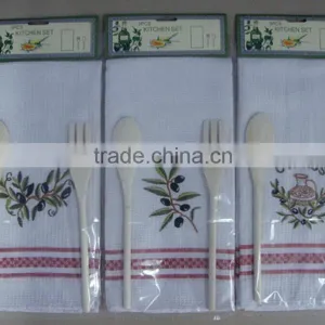 Yarn Dye Tea Towel With Embroidery thumbnail-1