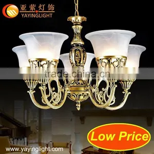 American Country Antique Copper Lamps,living Room Bedroom Restaurant Glass Wrought Iron Chandelier thumbnail-1