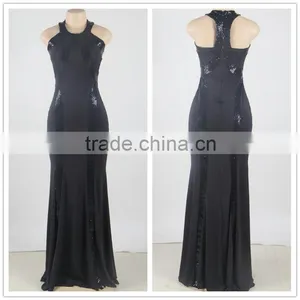 The Most Popular Design Fashion Party Wear Black Sequin Prom Dress for Fat Women thumbnail-1
