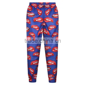Hot Sale Plus Size Women Sweatpants 3D Print Red Lips Pants N18-13 thumbnail-2