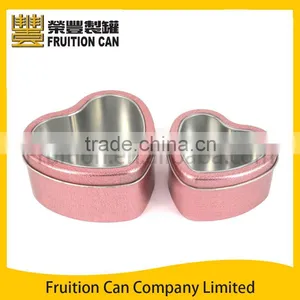 Heart Candy Gift Tin Box Clear Window thumbnail-1