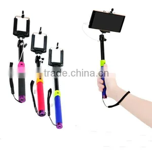 Unique Extendable Cable Take Pole Selfie Camera Monopod Tripod With Built-in Shutter Button For IOS/Android Phones thumbnail-6