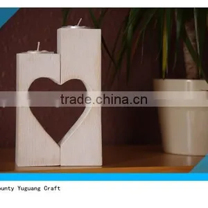 Classic Wooden Heart-shaped Candle Holder thumbnail-1