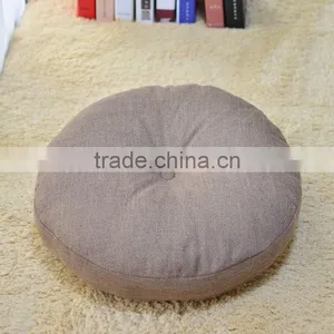 Wholesale Living Room Home Office Bed Furniture Soft Linen Round Linen Seat Sofa Pouffe Cushion thumbnail-5