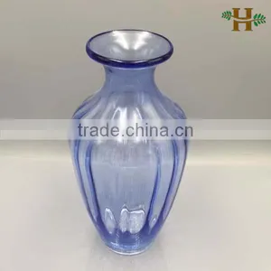 Hand Blown Colored Peacock Glass Vase thumbnail-2