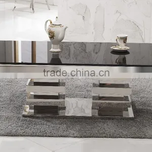 C414 Rectangle Glass Coffee Table Modern Furniture thumbnail-2
