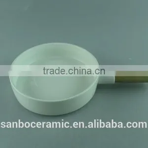 White Ceramic Pan With Wooden Handle, Frying Pan in Ceramic, Cake Pan thumbnail-1
