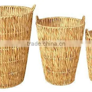 2012 Nice Style/3pcs Round Planter/solid Iron Frame/water Hyacinth/natural Material Planter/basket thumbnail-1