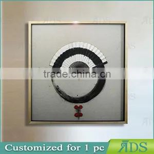 Framed Handmade Art Image Chinese Fan Water Color Painting for Home Decoration thumbnail-1