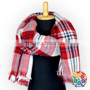 One Size Fit All Black White Lattices Winter Scarf for Lady /Girls thumbnail-3