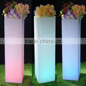 33*33*90cm LED Plastic Patio White Flower Planter, LED Furniture, Garden Ornaments Pot With RGB Light thumbnail-1