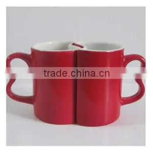 Red Color Ceramic Mug With Handle thumbnail-1