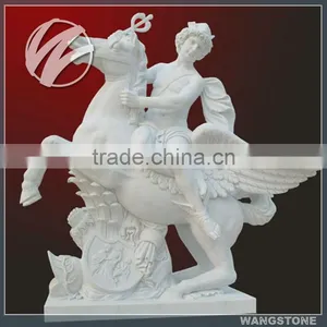 Hand Carved Modern White Marble Garden Male Sculpture thumbnail-2