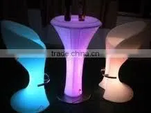 PE Material 54*50*107cm Remote Control Alluminated Led Bar Stool thumbnail-1