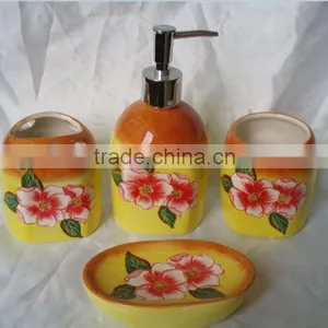 Flower Printing 4pcs Ceramic Sanitary Ware thumbnail-1