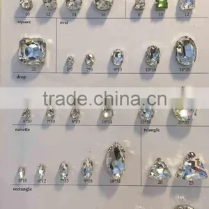 4228 XILION Navette Crystals With Sew On Metal Settings 7*15 thumbnail-2