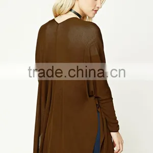 Girls Stylish Women Fashion Latest Design Korean Style Contemporary Side-Slit Cardigan for Women Wholesale CUSTOM thumbnail-4