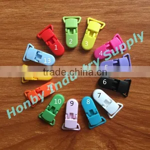 42mm Long Assorted Colors Plastic Clips For Pacifier Holders thumbnail-1