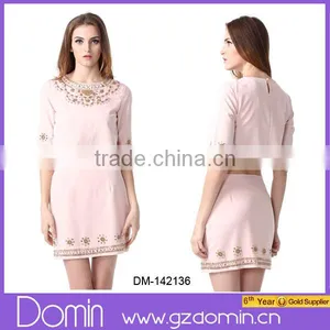 Fashion Baby Pink Embroidery Women Top thumbnail-1