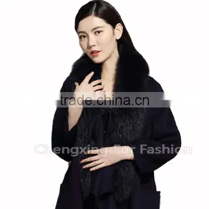 COLLAR-R3D Ladies Fashionable Genuine Raccoon Big Fur Collar thumbnail-3