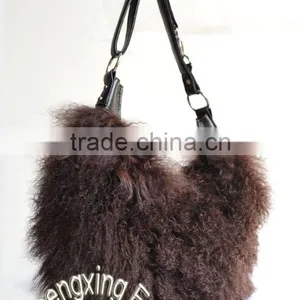 CX-H-14A Genuine Mongolian Sheep Fur Shoulder Bag thumbnail-1