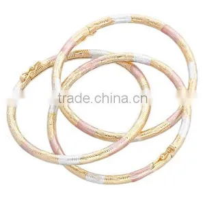 Three Tone Bangles, Gold Plated Bangle, Machine Cut Bangle, Fashionable Bangle, Jewelry Manufacturers thumbnail-6